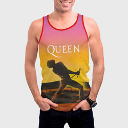Майка-безрукавка мужская Queen Freddie Mercury Z, цвет: 3D-красный — фото 2