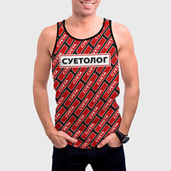 Майка-безрукавка мужская Форма суетолога, цвет: 3D-черный — фото 2