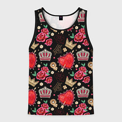Мужская майка без рукавов Корона и розы