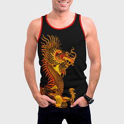Майка-безрукавка мужская Золотой китайский дракон, цвет: 3D-красный — фото 2