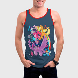 Майка-безрукавка мужская Пони тим, цвет: 3D-красный — фото 2