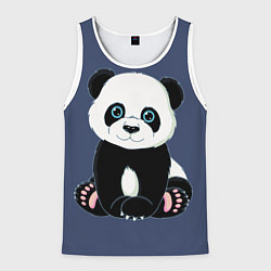 Майка-безрукавка мужская Милая Панда Sweet Panda, цвет: 3D-белый