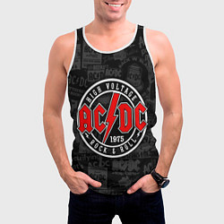 Майка-безрукавка мужская AC DC HIGH VOLTAGE, цвет: 3D-белый — фото 2
