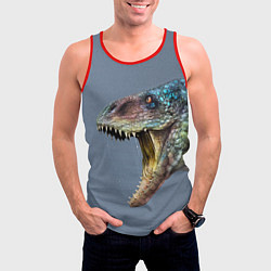 Майка-безрукавка мужская Хищный динозавр Dino Z, цвет: 3D-красный — фото 2