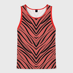 Майка-безрукавка мужская Полосатый тигровый узор, цвет: 3D-красный