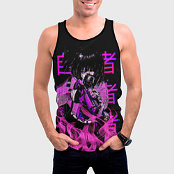 Майка-безрукавка мужская Аниме Девушка Киберпанк, цвет: 3D-черный — фото 2
