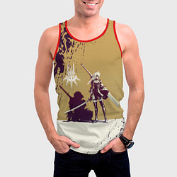 Майка-безрукавка мужская Yorha 2B Nier Automata Z, цвет: 3D-красный — фото 2