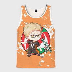 Майка-безрукавка мужская Tsukishima Kei Haikyu Волейбол Z, цвет: 3D-белый