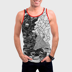 Майка-безрукавка мужская Структурная мозайка, цвет: 3D-красный — фото 2