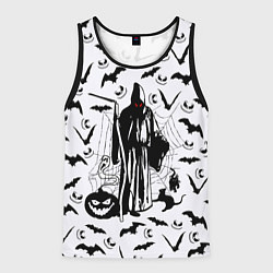 Майка-безрукавка мужская Хэллоуин, Grim Reaper, цвет: 3D-черный