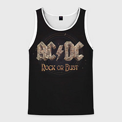 Майка-безрукавка мужская ACDC Rock or Bust, цвет: 3D-белый