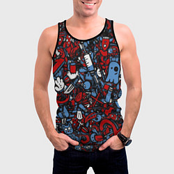 Майка-безрукавка мужская RedBlue stikers, цвет: 3D-черный — фото 2