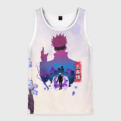 Майка-безрукавка мужская Годжо Сатору Магическая битва, цвет: 3D-белый