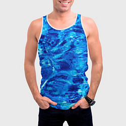 Майка-безрукавка мужская Голубая Вода Текстура, цвет: 3D-белый — фото 2