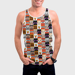 Майка-безрукавка мужская MINECRAFT КУБИКИ ПЕРСОНАЖИ, цвет: 3D-белый — фото 2