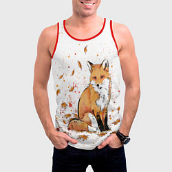Майка-безрукавка мужская ЛИСА В ЛИСТЬЯХ ОСЕННЕЕ НАСТРОЕНИЕ FOX IN THE FORES, цвет: 3D-красный — фото 2