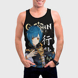 Майка-безрукавка мужская Син Цю Genshin Impact, цвет: 3D-черный — фото 2