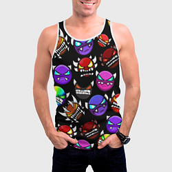 Майка-безрукавка мужская Geometry Dash: Demons Squad, цвет: 3D-белый — фото 2