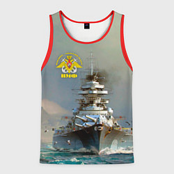 Майка-безрукавка мужская ВМФ Военно-Морской Флот, цвет: 3D-красный