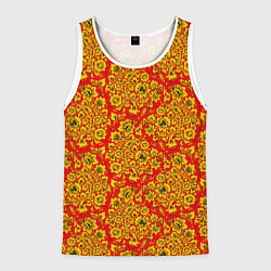 Мужская майка без рукавов Хохломские узоры