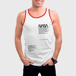Майка-безрукавка мужская NASA БЕЛАЯ ФОРМА, цвет: 3D-красный — фото 2