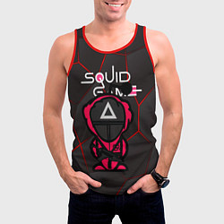 Майка-безрукавка мужская Squid game BLACK, цвет: 3D-красный — фото 2