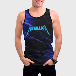 Майка-безрукавка мужская METALLICA BLUE FLASH МЕТАЛЛИКА СИНИЕ МОЛНИИ, цвет: 3D-черный — фото 2