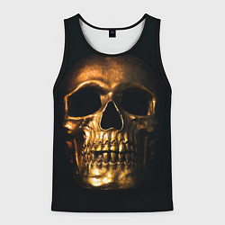 Майка-безрукавка мужская Gold Skull, цвет: 3D-черный