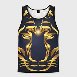Майка-безрукавка мужская Золотой символ года Тигр, цвет: 3D-черный