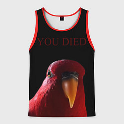 Майка-безрукавка мужская Красный попугай Red parrot, цвет: 3D-красный
