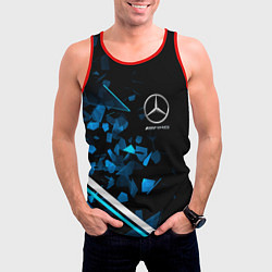 Майка-безрукавка мужская Mercedes AMG Осколки стекла, цвет: 3D-красный — фото 2