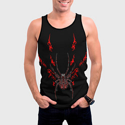 Майка-безрукавка мужская Красно белый паук, цвет: 3D-черный — фото 2