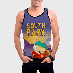 Майка-безрукавка мужская Эпичный Картман в горах Южный Парк, цвет: 3D-черный — фото 2
