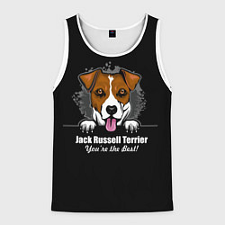 Майка-безрукавка мужская Джек-Рассел-Терьер Jack Russell Terrier, цвет: 3D-белый