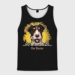 Майка-безрукавка мужская Фокстерьер Fox terrier, цвет: 3D-черный