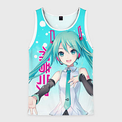 Майка-безрукавка мужская Hatsune Miku, Мику Хацунэ, цвет: 3D-белый