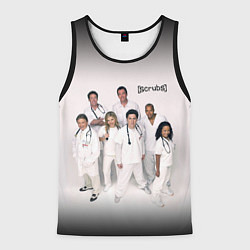 Майка-безрукавка мужская SCRUBS in white, цвет: 3D-черный