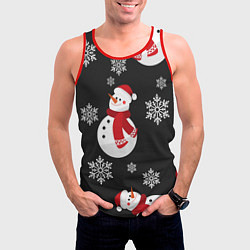 Майка-безрукавка мужская Снеговик!, цвет: 3D-красный — фото 2