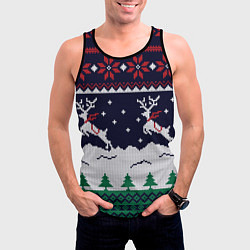 Майка-безрукавка мужская СВИТЕР С ОЛЕНЯМИ DEER SWEATER, цвет: 3D-черный — фото 2