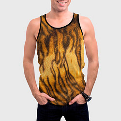 Майка-безрукавка мужская Шкура тигра 2022, цвет: 3D-черный — фото 2