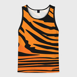 Майка-безрукавка мужская Шкура шерсть тигра, цвет: 3D-черный