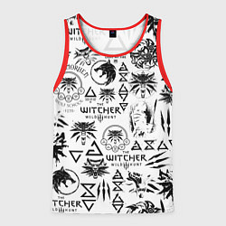 Мужская майка без рукавов THE WITCHER LOGOBOMBING ЧЁРНО БЕЛЫЙ ВЕДЬМАК ПАТТЕР