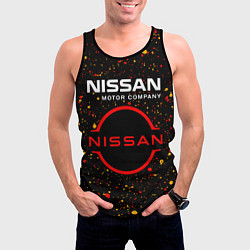 Майка-безрукавка мужская NISSAN - Брызги, цвет: 3D-черный — фото 2