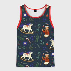 Мужская майка без рукавов Щелкунчик паттерн с лошадкой