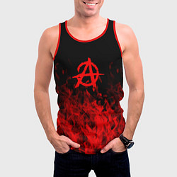 Майка-безрукавка мужская Гражданская оборона пламя, цвет: 3D-красный — фото 2