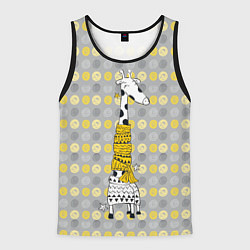 Майка-безрукавка мужская Милая жирафа в шарфе, цвет: 3D-черный