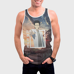 Майка-безрукавка мужская Врата Штейна Steins Gate, Rintaro Okabe Ринтаро Ок, цвет: 3D-белый — фото 2