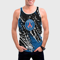 Майка-безрукавка мужская PSG футбольный клуб, цвет: 3D-белый — фото 2
