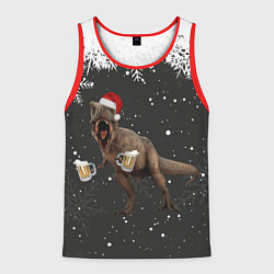 Майка-безрукавка мужская ПИВОЗАВР НОВОГОДНЯЯ НОЧЬ, цвет: 3D-красный