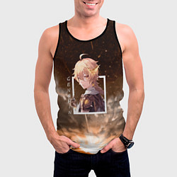 Майка-безрукавка мужская Итэр Aether, Genshin Impact Геншин импакт, цвет: 3D-черный — фото 2